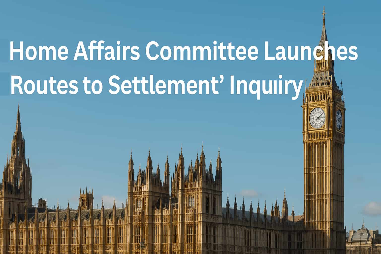 Rethinking UK Settlement Policy — The Home Affairs Committee Launches “Routes to Settlement” Inquiry